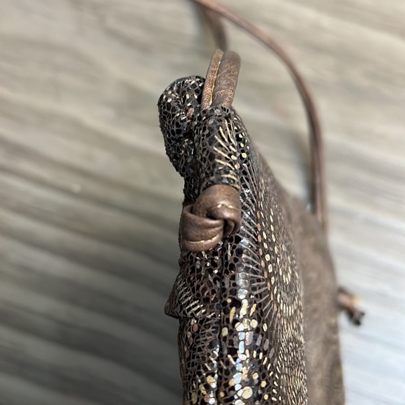 VINTAGE 90’s BAGS BY PINKY BROWN & CREAM LEATHER SMALL BAG - Picture 8 of 14